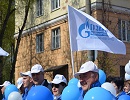 Специалисты «Газпром газораспределение Великий Новгород» вместе с сотрудниками региональной газовой компании приняли участие в первомайском шествии